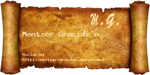 Mentzer Gracián névjegykártya